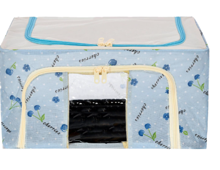 Steel Frame Fabric Storage Box  Cloth Quilt Blanket Storage Bag Home Foldable Clothing Organizer Kid Box OEM