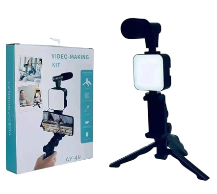 Video Making Kit 49 – Vlogging Camera Kit with Mic & Tripod Stand